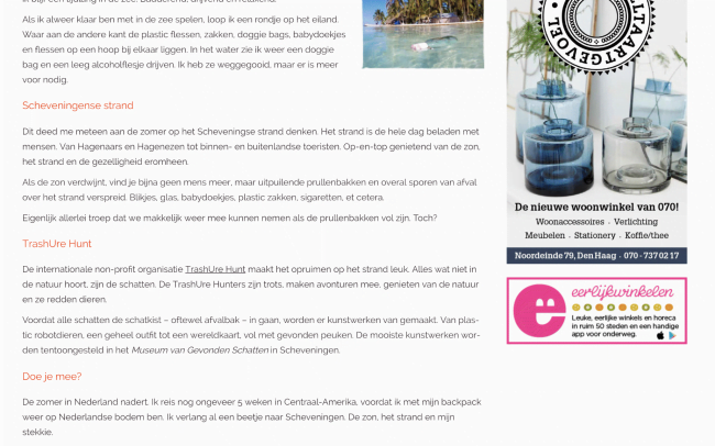 Column 'San Blas-eilanden, een paradijs met troep'. Geschreven door Doris Furcic. Gepubliceerd op de website van het online stadsmagazine Leuk!070.