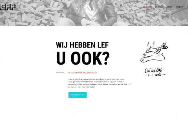 Tekst voor de homepagina van Studio LEFF